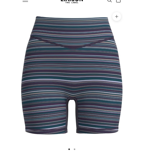 Liaison The Label Pants - LIAISON THE LABEL BRIDGE SHORT - TEAL & PLUM STRIPES MEDIUM